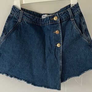 Zara Asymmetrical Denim Skort